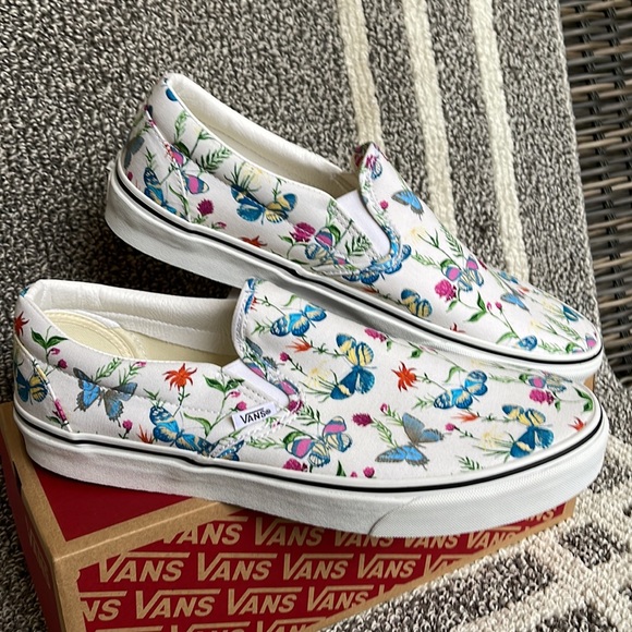Vans Classic Slip-On Butterfly Floral Marshmallow MENS - Picture 7 of 16